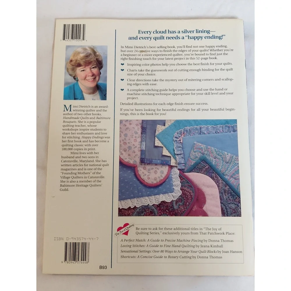 Happy Endings Finishing the Edges of Your Quilt Mimi Dietrich PB 1987 Quilting